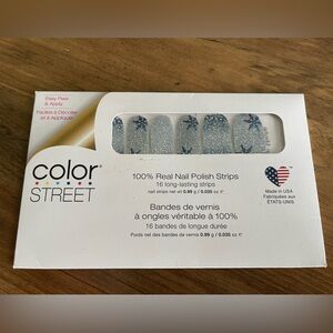 Color Street NEW 100% real nail polish strips manicure art press on glitter snow